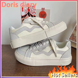 【Doris diary】Giày Thể Thao canvas Đế Mềm Chống Trượt Thoải Mái Phong Cách Hàn Quốc Cho Nữ