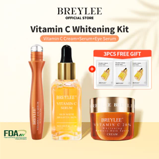 Bộ Sản Phẩm BREYLEE Gồm Serum Vitamin C + Kem Dưỡng Da Mắt + Kem Dưỡng Xóa Quầng Thâm Làm Trắng Và Dưỡng Da Hiệu Quả