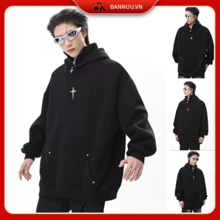 Mới Áo hoodie Dáng Rộng Phối Khóa Kéo áo hoodie form rộng Phong Cách hip hop áo hoodie nữ Thời Trang áo hoodie Nam Nữ