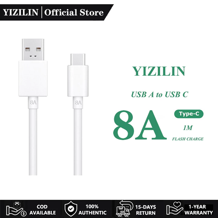 Cáp Sạc YIZILIN 8A Dây Cáp Sạc Flash Dây Dữ Liệu Type C 1m cho OPPO Find X X2 X3 X5 Pro Reno 2 3 4 8Pro R17 Pro A95 A91