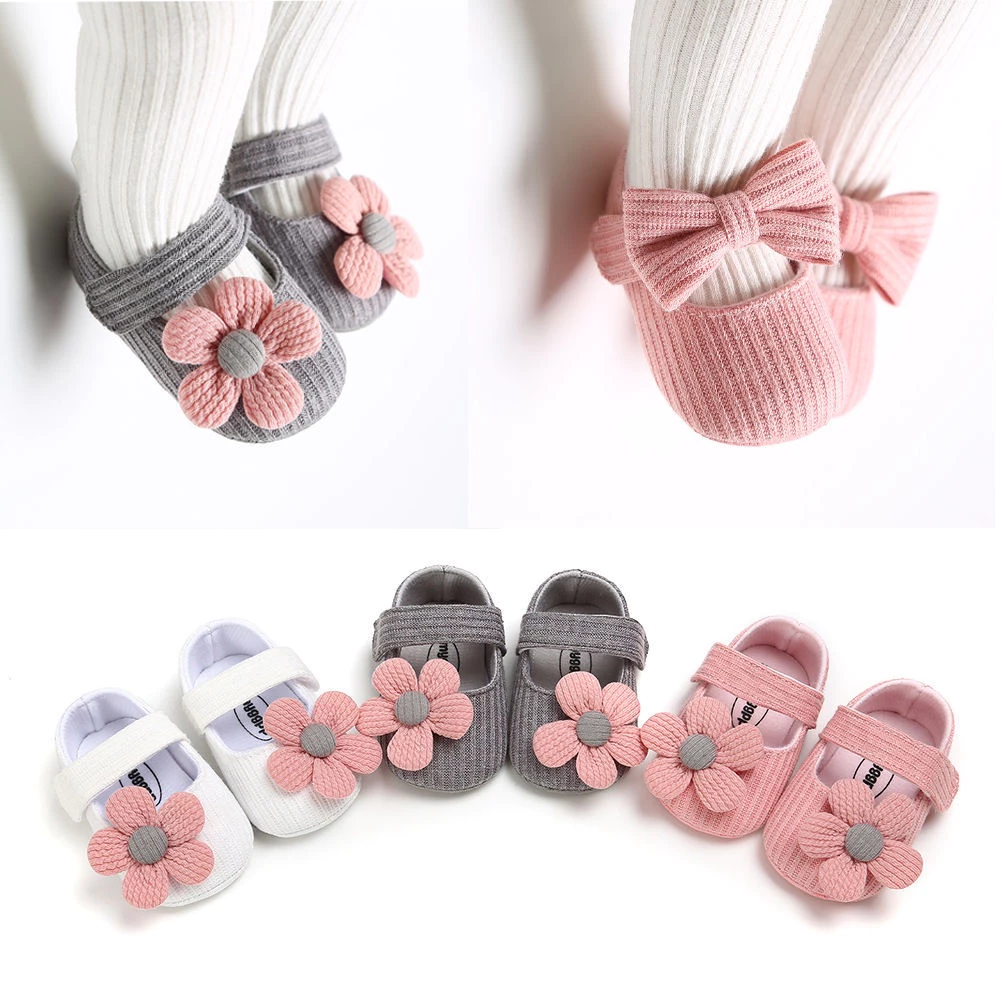 1 Đôi Giày Bé Gái Pre-Walker Dễ Thương Đế Mềm Chống Trơn Trượt Magic ‐ Strap Trong Nhà Giày Công Chúa Cho Bé Sơ Sinh 0 ‐ 18 Tháng