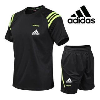 Adidas Set Đồ Thể Thao Ngắn Tay Thoáng Khí Nhanh Khô Thời Trang Cho Nam