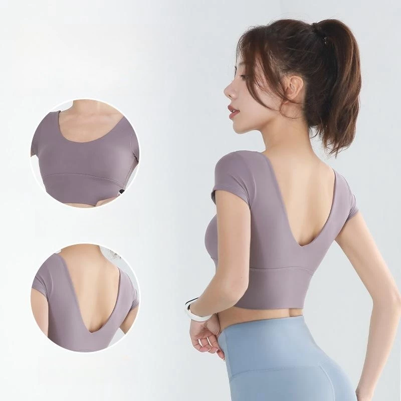 Bộ Sản Phẩm Mới!!! Mới!!! Áo Thun Thể Thao Tay Ngắn Có Mút Đệm Ngực Chất Liệu Khô Thoáng Nhanh Thời Trang Mùa Hè 2023