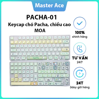 [Master ace]Keycap chó Pacha, chiều cao MOA, 140 phím, quá trình thăng hoa PBT, keycap bàn phím gió dễ thương