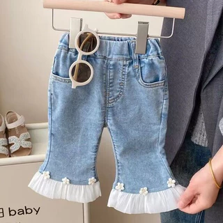 Quần jeans Ống Loe Thời Trang Mùa Thu Phong Cách Mới Cho Bé Gái