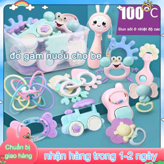 🔥giao ngay⭐Set 5 ⭐Gặm Nướu Cho Bé đồ chơi ngậm mọc răng chất liệu an toàn không độc hại làm quà tặng Giáng sinh nhật năm mới cho em bé