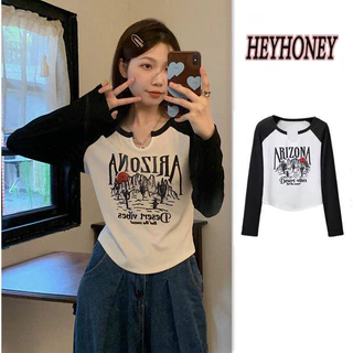 HEYHONEY áo phông áo thun nữ croptop baby tee Thời trang hàn quốc A29J2HT 35Z230831