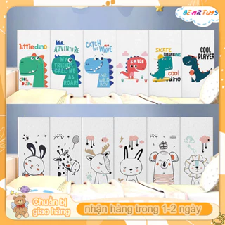 Giao hàng 24 giờ💥5pcs Xốp Dán Tường Hoạt Hình 3D Giấy Dán Tường Siêu Dễ Thương khổ lớn 70x35cm Trang Trí Nhà Cửa có keo sẵn