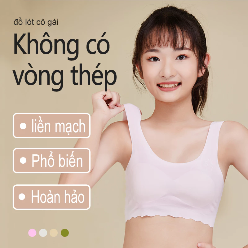 Áo Ngực Trẻ Em ，Áo Ngực Mở Rộng Mặc Trong Áo Lót Cho Bé Gái Thiếu Nữ Mới Sinh Lớn Đồ Lót Trẻ Em Liền Mạch Áo Vest Mỏng Cô Gái Ống Đầu