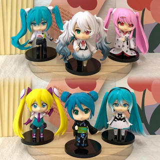 6 Cái / bộ 9-10cm Ảo Ca Sĩ Thần Tượng Hatsune Miku Hình Ievan Polkka Sakura Kimono Q Phiên Bản Kawaii PVC Nhân Vật Hành Động Mô Hình Búp Bê Đồ Chơi