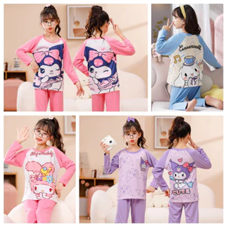 Bộ Đồ Ngủ Pijama Tay Dài In Hình kuromi Dễ Thương Cho Bé Gái