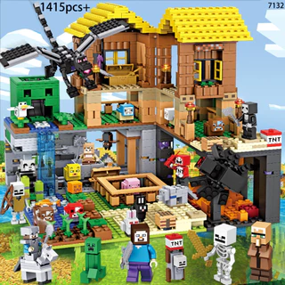 Tương thích với Lego Minecraft Organs Cave Mine Tree House Lắp ráp giáo dục trẻ em Khối xây dựng hạt nhỏ Quà tặng đồ chơi