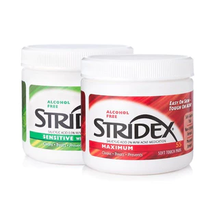 Miếng lau giảm mụn stridex 55 pads BHA 0.5% / 2%