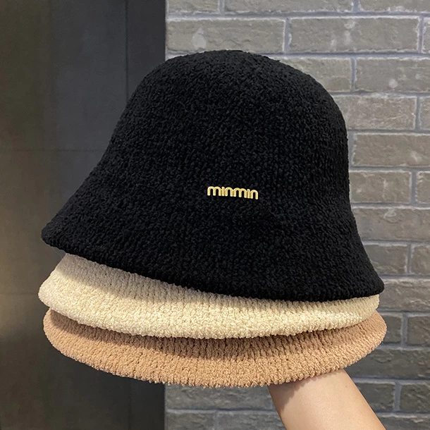 Nón bucket Màu Sắc Trơn Phong Cách Hàn Quốc Thời Trang Thu Đông Cho Nữ