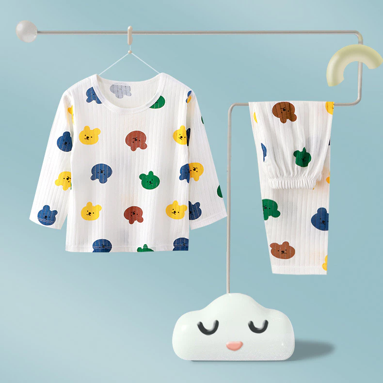 Bộ Đồ Ngủ Tay Dài Bằng cotton Tinh Khiết Dành Cho Trẻ Em Mặc Ở Nhà