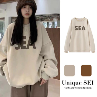 Áo sweater nỉ bông form rộng dài tay unisex mặc đôi nam nữ mùa đông ulzzang