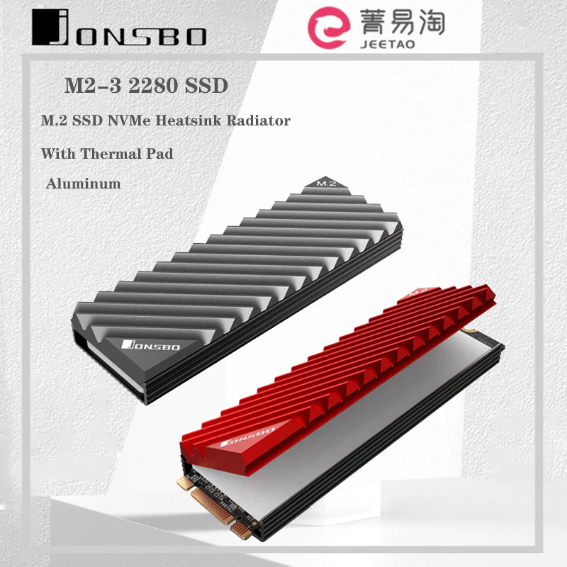 Jonsbo M.2-3 2280 SSD Nhôm Tản Nhiệt M.2 SSD NVMe Tản Nhiệt Tản Nhiệt Với Tấm Cho NVMe Drive Làm Mát Disipador Cho ps5