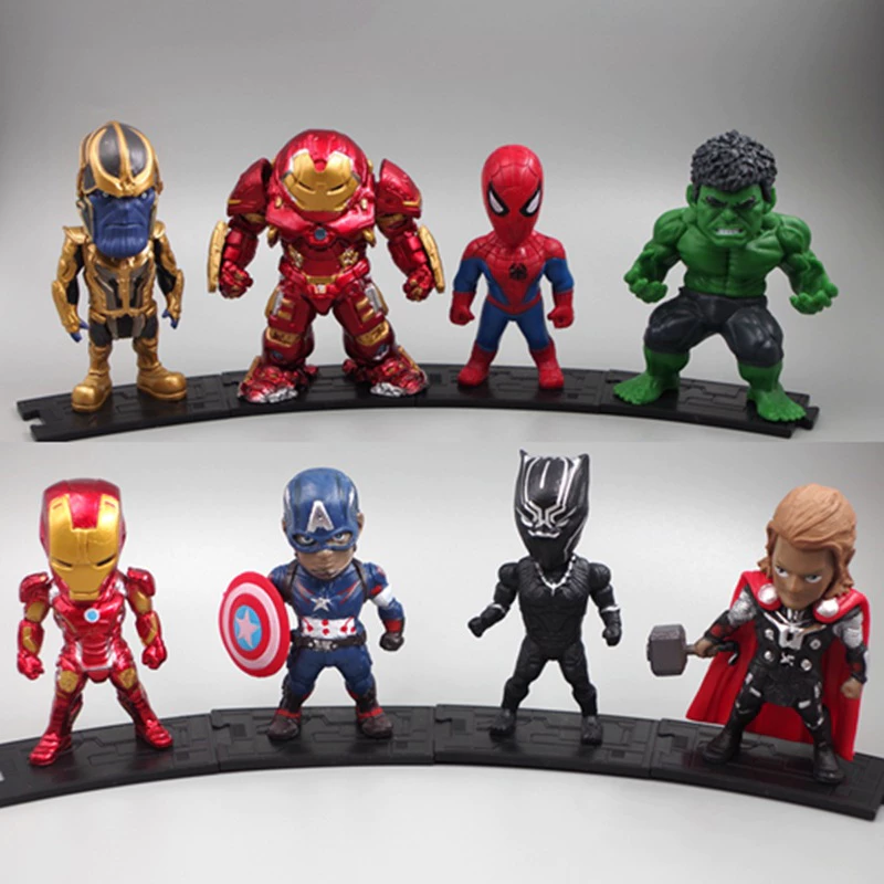 DISNEY Set 8 Mô Hình Nhân Vật Siêu Anh Hùng marvel 8-10cm