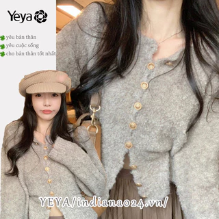 Yeya Áo Khoác cardigan Dệt Kim Mềm Mại Phong Cách Hàn Quốc Cổ Điển Nhẹ Nhàng Dành Cho Bạn Nữ