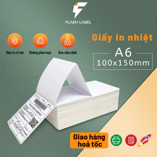 【500 tờ khổ 100*150mm】giấy in nhiệt 3 lớp chống chuyên dụng  Cuộn A6 cho máy in nhiệt