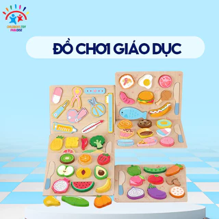 Bảng xếp hình giáo dục mầm non trẻ em xếp hình khai sáng trái cây và rau cắt niềm vui nhận thức khảm khối xếp hình bảng đồ chơi