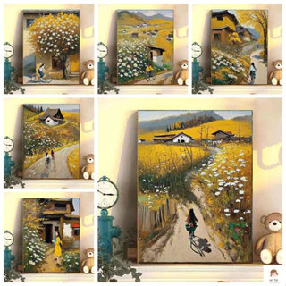 Da Tou-30*40cm/40*50cm-tranh tô màu theo số--tranh sơn dầu số hoá--tranh số hoá anime--tranh tô màu theo số phong cảnh--tranh tô màu số hoá theo yêu cầu-Tranh Sơn Dầu Kỹ Thuật Số Tự Làm Hình Phong Cảnh Mùa Thu Đẹp Mắt