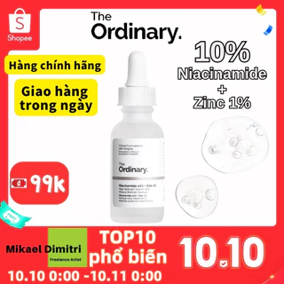 The ordinary niacinamide 10% + Zinc 1% Tinh chất Serum tinh chất se khít lỗ chân lông giảm thâm giảm mụn tái tạo phục hồi da Serum ngừa mụn, sáng da, se khít