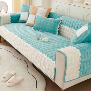 Vỏ Bọc Ghế Sofa Bằng Vải Bông Dày Dặn Chống Trượt Kiểu Dáng Đơn Giản Hiện Đại