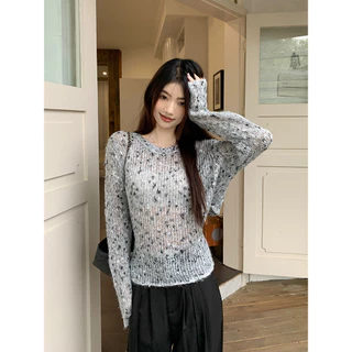 FENGZIDUO Áo Len áo khoác cardigan Dễ thương Hàn Phong INS Trendy WXF23004EB 41Z231008