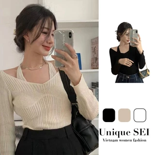 Áo Sweater Tay Dài Hở Vai Thời Trang Cho Nữ