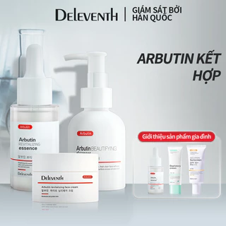 Set Arbutin kết hợp dưỡng trắng DELEVENTH + giảm mụn + sữa rửa mặt giảm thâm 100ml + serum 37g + kem mặt 30ml