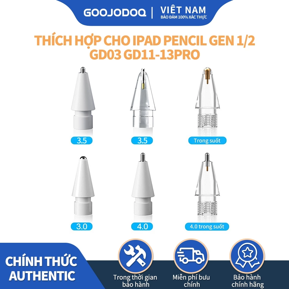 Đầu bút cảm ứng goojodoq ngòi 3.0 3.5 4.0 thay thế bút vẽ thích hợp cho iPad 1/ 2