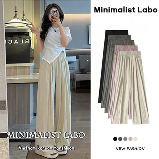 Minimalist Labo Quần Dài Lưng Cao Chất Liệu Cotton Lanh Mỏng Thời Trang Mùa Hè Phong Cách Nhật Bản Cho Nữ