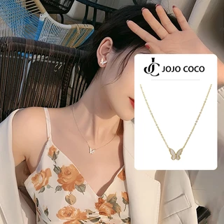 JOJO COCO Vòng cổ Mặt Hình Bướm Phong Cách Hàn Quốc Tinh Tế Thời Trang Cho Nữ