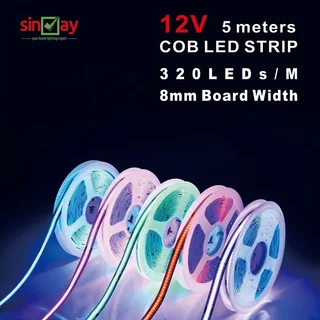 Sinvay Dây Đèn LED COB 12V / 24V 320LEDs / m 8mm Rộng IP20 Không Thấm Nước