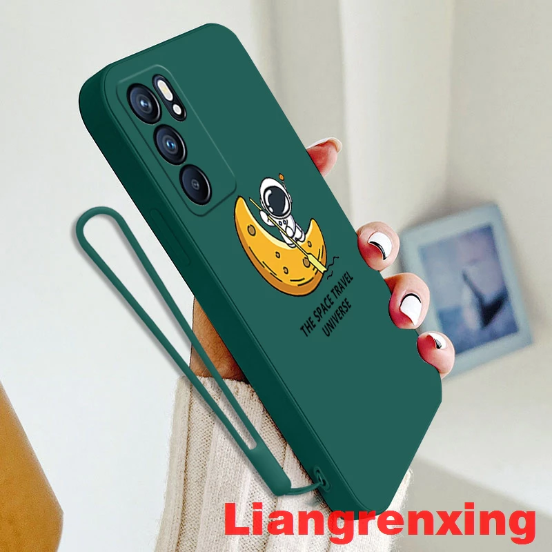 ốp lưng Ốp Điện Thoại Silicon Mềm Chống Sốc In Hình Phi Hành Gia Cho oppo reno 6 4g a16 reno 6z 5g reno6 z 5g ytxjy01 viền vuông cute