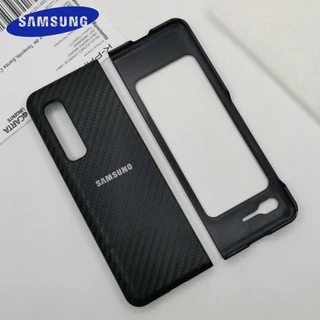 Ốp Điện Thoại Sang Trọng Cho Samsung Galaxy Z Fold5 Fold4 Fold3 Fold1 Fold2 Ốp Lưng Siêu Mỏng Bảo Vệ Toàn Diện Sợi Carbon Lật Bao Da