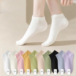 FHYL Vớ cotton dopamine Miệng Nông Mềm Mại Thoáng Khí Màu Trơn Đơn Giản Thời Trang Hàn Quốc Cho Nữ