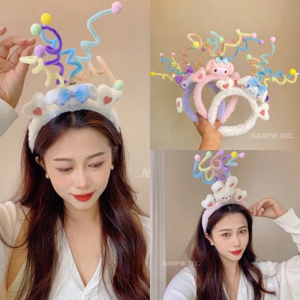 SANRIO [magpie] Băng Đô Cài Tóc Hoạt Hình melody cinnamon melody Nhồi Bông Bản Rộng Dễ Thương Rửa Mặt Cho Bé Gái