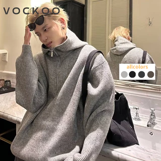 Áo Len áo sweater nam cardigan áo len nan Tay Dài Khóa kéo nửa 2023 NEW MMY23A0ME7 42Z231018