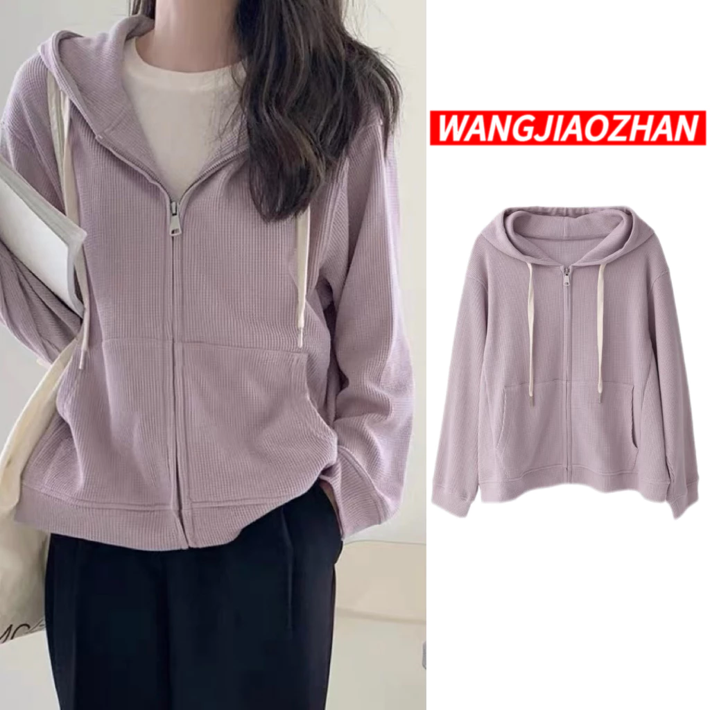 【WANG JIAO ZHAN】 Áo hoodie dáng rộng phong cách hàn quốc【449】