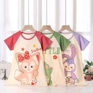 Bộ Đồ Ngủ cotton Ngắn Tay Thoáng Khí Dành Cho Bé Gái 2-10 Tuổi