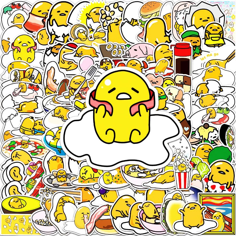 100 Mảnh Ngộ nghĩnh Gudetama Dễ Thương Trứng Graffiti Chống Thấm Nước Dán Cho DIY Điện Thoại Laptop Đàn Guitar Ván Trượt Xe Mũ Bảo Hiểm Trang Trí Decal