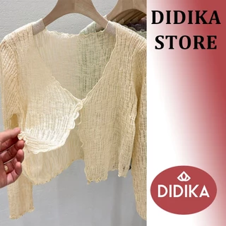 DIDIKA Áo Khoác Cardigan Dệt Kim Mỏng Chống Nắng Thời Trang Mùa Hè Cho Nữ