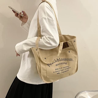 Túi tote vải canvas túi đeo vai đi học,đi chơi có ngăn phụ thời trang hàn quốc bubblu26.vn