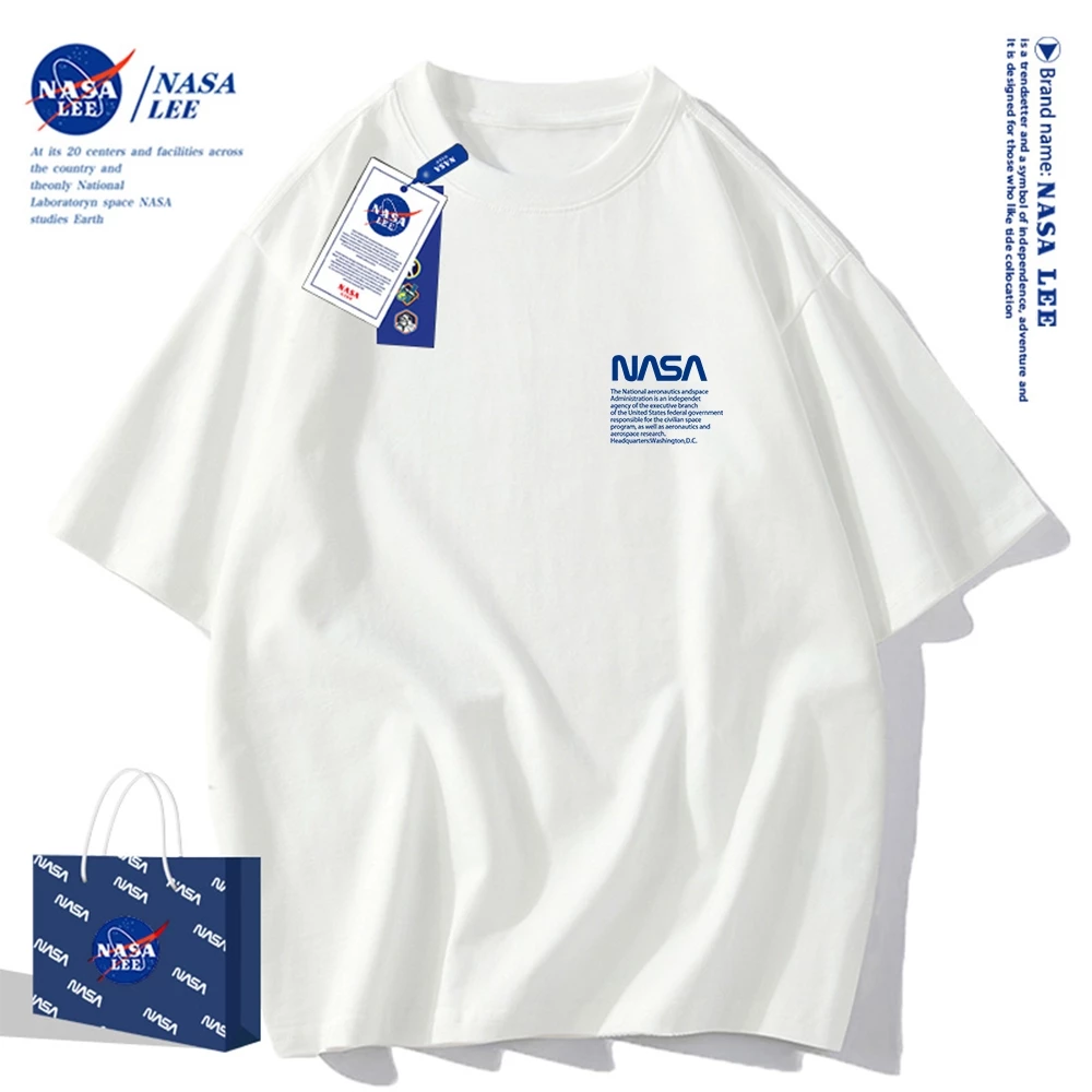 NASA Áo Thun Tay Ngắn Dáng Rộng In Chữ nasa Thời Trang Mùa Hè 2024 Cho Cặp Đôi