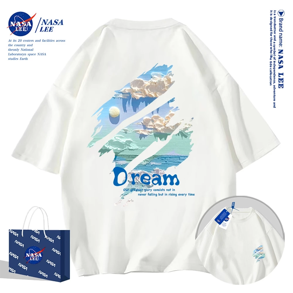 [GIAO TRONG NGÀY]NASA Áo Thun Tay Ngắn Dáng Rộng In Chữ Nasa Thời Trang Mùa Hè 2026 Cho Cặp Đôi Tay áo ngắn áo thun nam