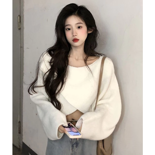 Jsc Áo sweater Tay Cánh Dơi Ngắn Phong Cách hong kong Cá Tính