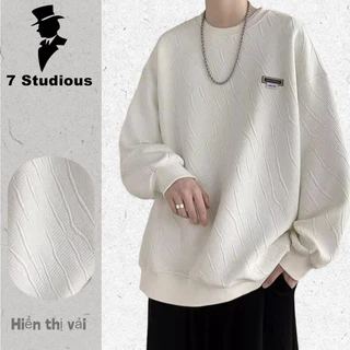 【M-3XL】Áo sweater mã waffle nam nữ unisex dài tay phong cách hàn quốc  trẻ trung chất nỉ bông đẹp  cổ tròn tay dài in shin thời trang mùa thu cho nam và nữ