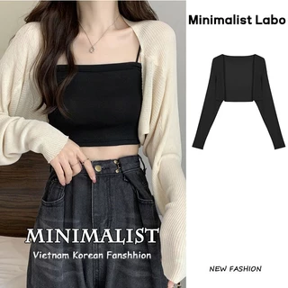 Minimalist Labo Áo Khoác Cardigan Dệt Kim Tay Dài Chống Nắng Dáng Rộng Thời Trang Mùa Hè Cho Nữ